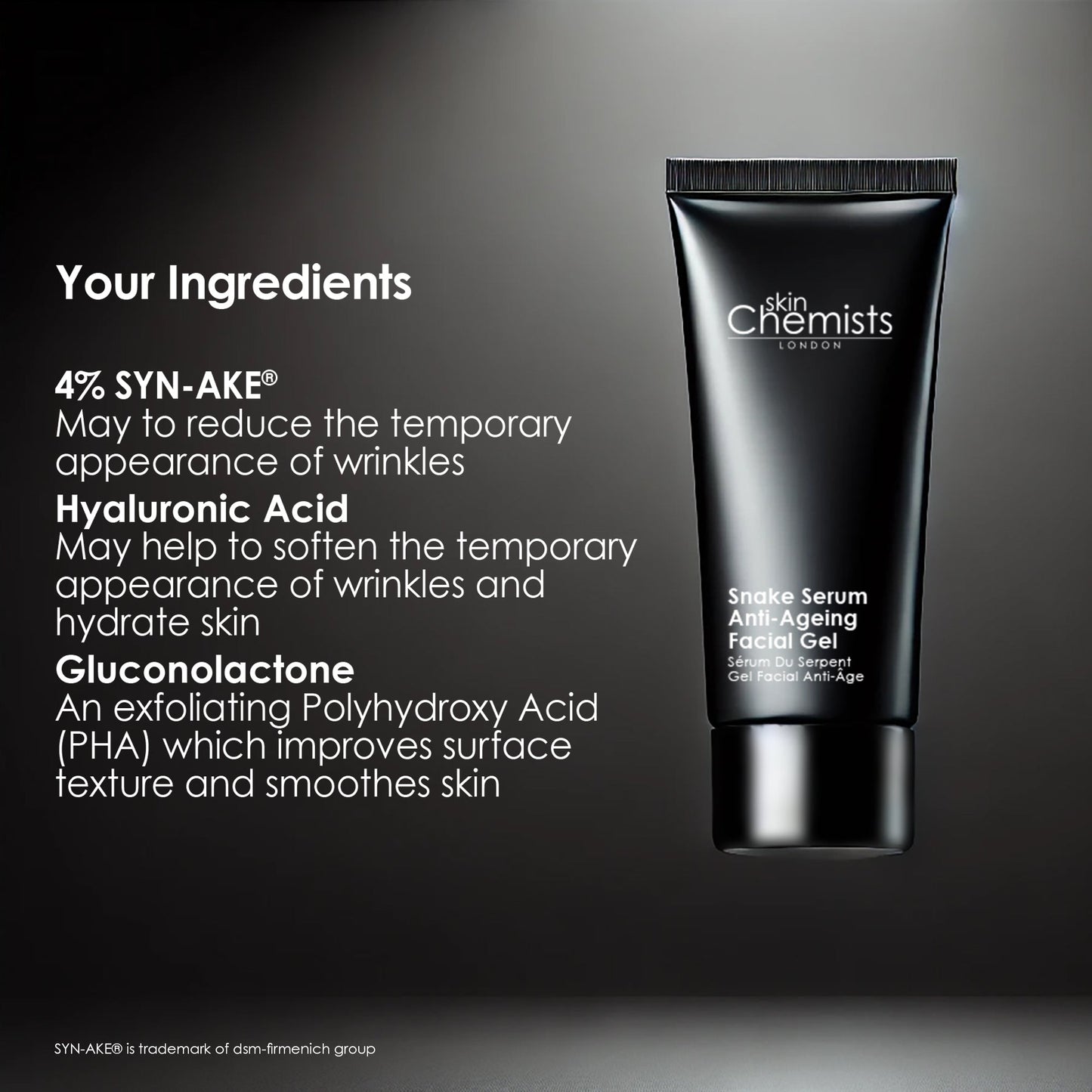 skinChemists Snake Serum Anti-Ageing Facial Gel 30ml-4