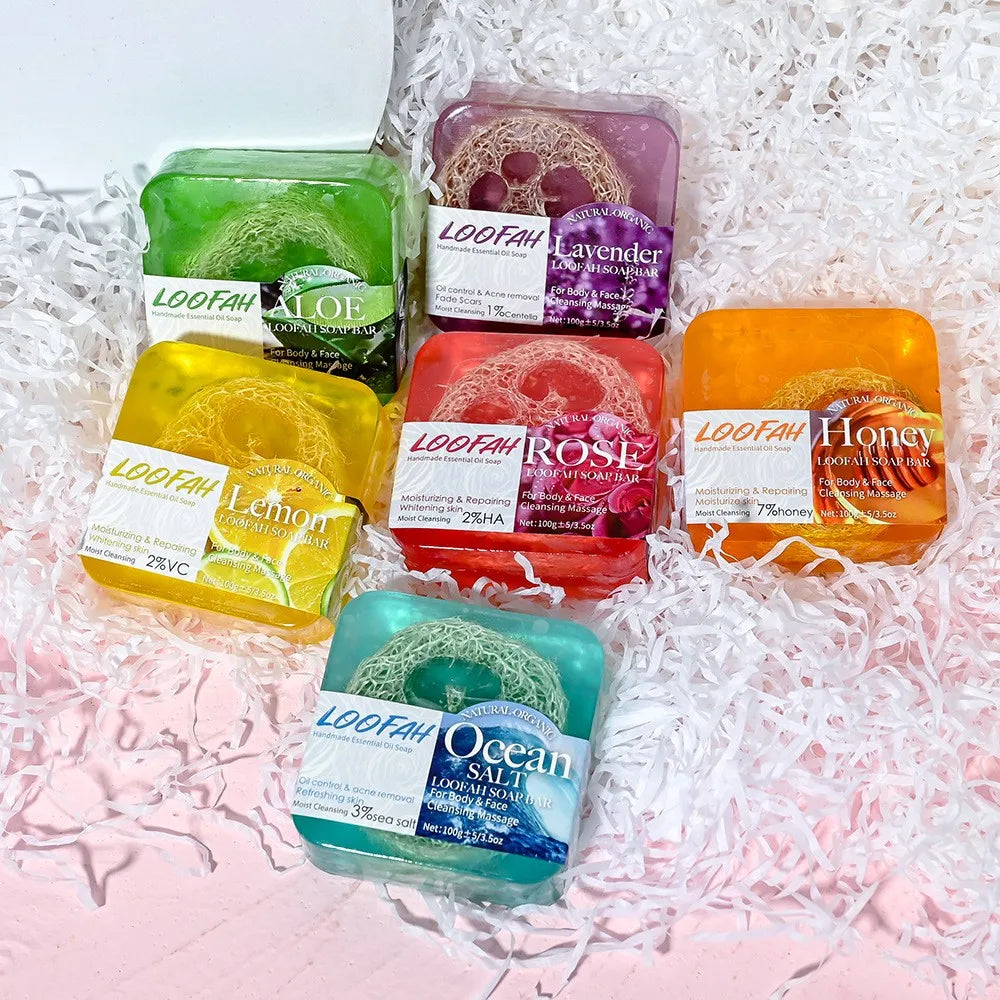 100g Ginger Loofah Soap Glycerine Herbal Nature Ingredients Bleaching Feature Face Wash Body Use