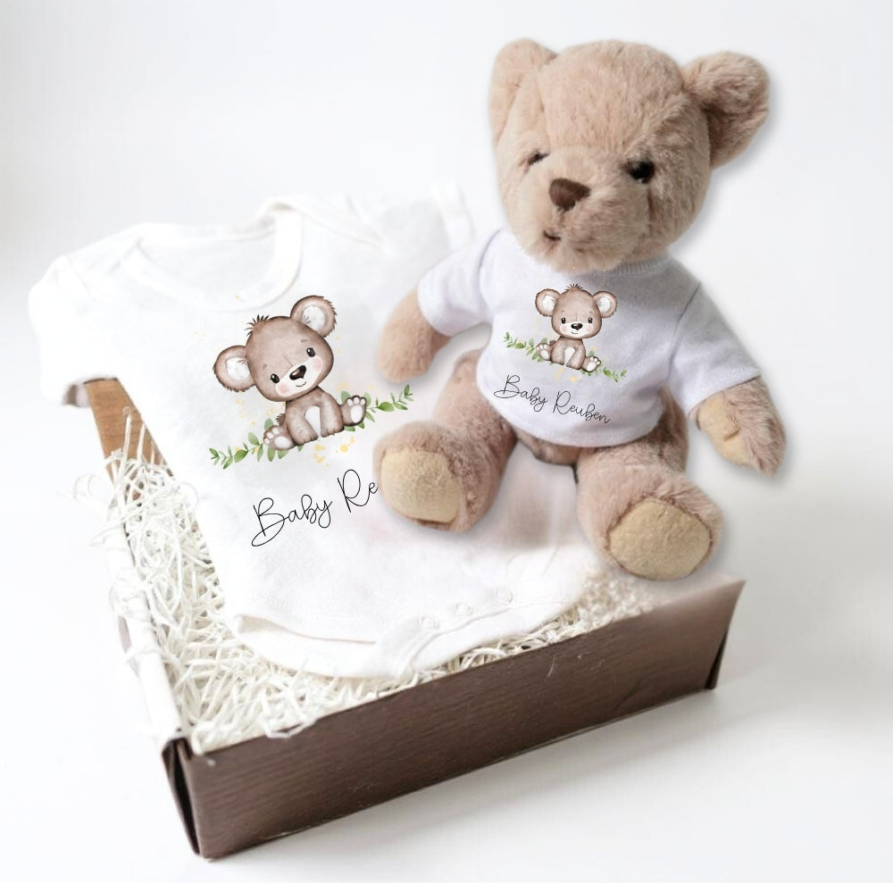 Personalised Bear Baby Gift Baby Grow – New Baby Gift for Baby-0
