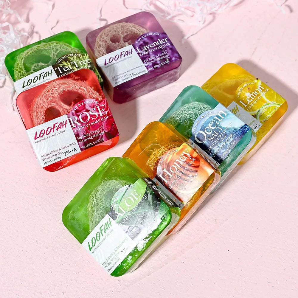 100g Ginger Loofah Soap Glycerine Herbal Nature Ingredients Bleaching Feature Face Wash Body Use