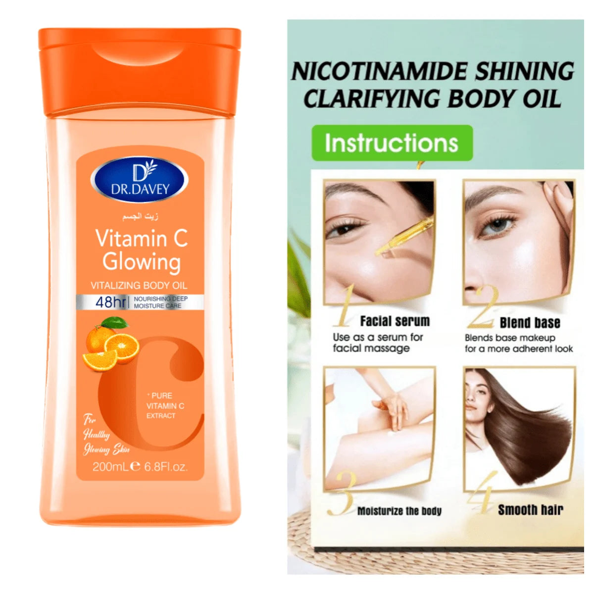 DR.DAVEY VC Body Treatment Oil Body Oil VC Body Massage Essential Oil Care Moisturizing Body Essential Oil