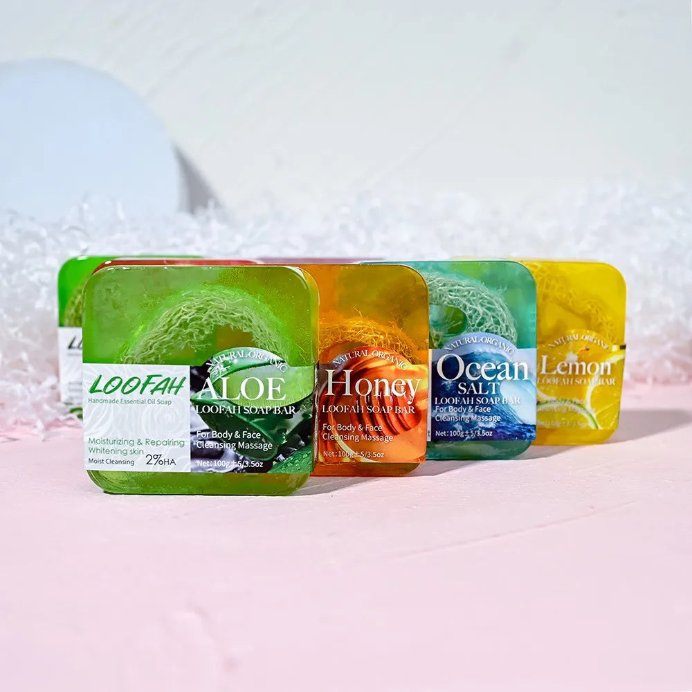 100g Ginger Loofah Soap Glycerine Herbal Nature Ingredients Bleaching Feature Face Wash Body Use
