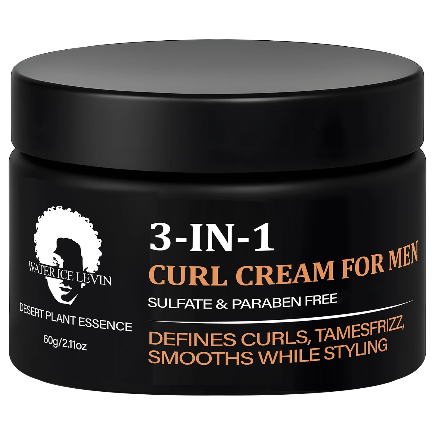 3-in-1 Curl Cream for Men, Sulfate & Paraben Free, Defines Curls & Tames Frizz, Smooth Styling Cream.
