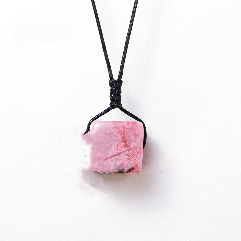 East China Sea Natural Crystal Square Pendant Crystal Original Stone Polished Diy Ornaments